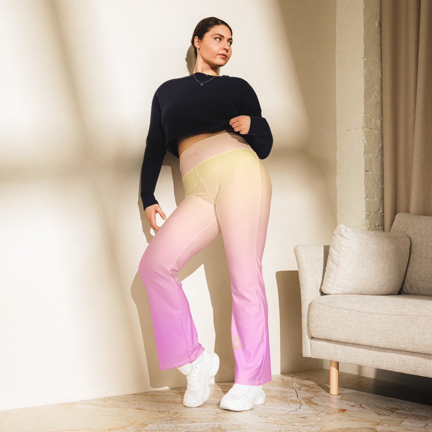 Leggings évasés "Pink Pearl" yellow