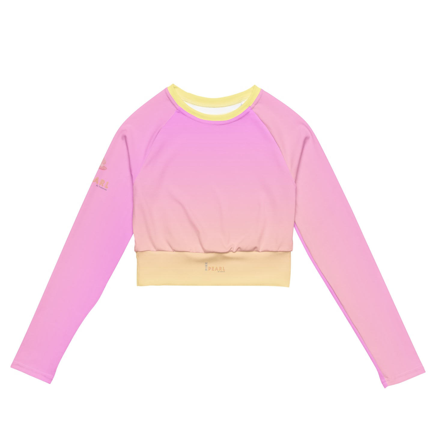 Haut court "Pink Pearl"yellow (Crop top )à manches longues