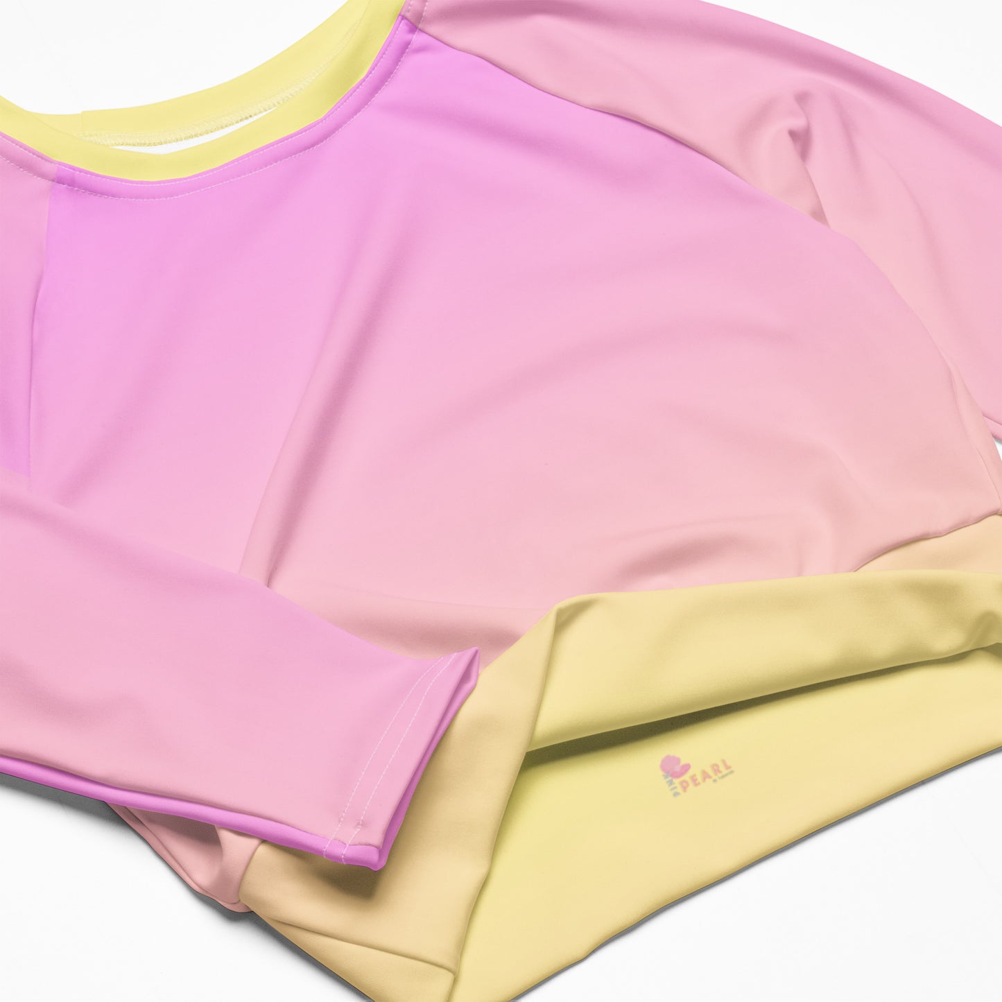 Haut court "Pink Pearl"yellow (Crop top )à manches longues