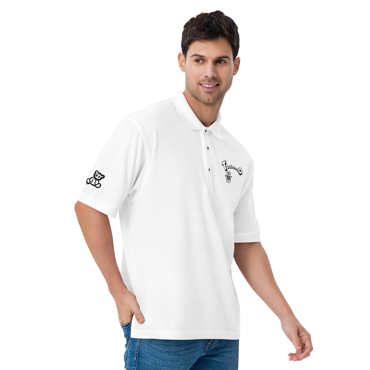 Polo Brodé Terrain white